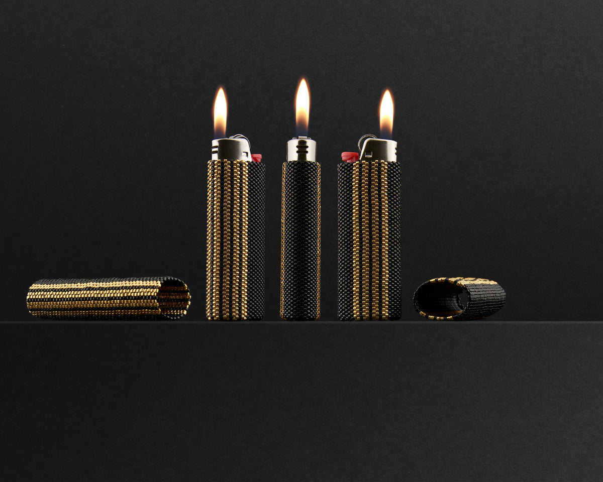 Hand beaded lighter sleeve