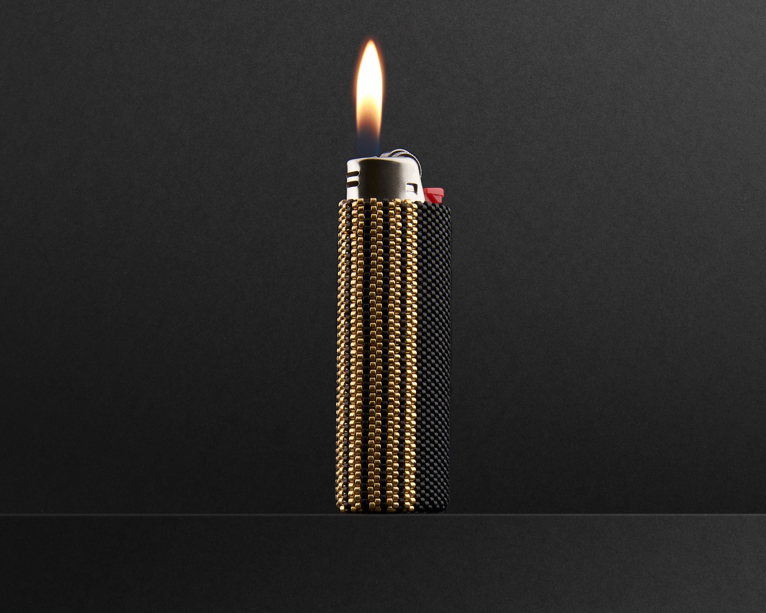Hand beaded lighter sleeve