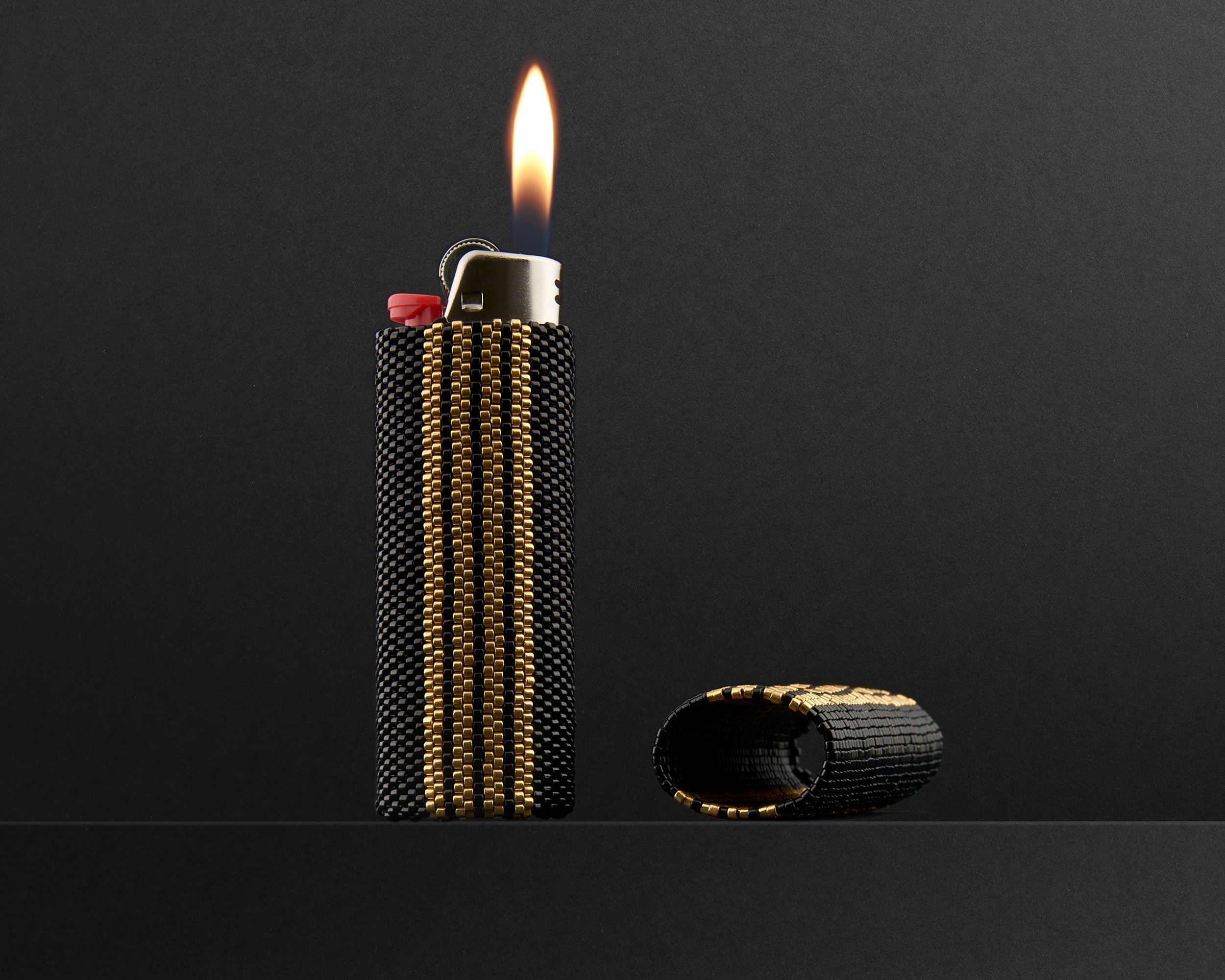Hand beaded lighter sleeve